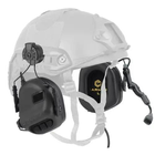 Активні тактичні навушники з комунікаційною гарнітурою Earmor M32H для шоломів. Колір: Чорний - зображення 1