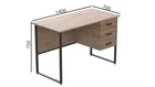 Компьютерный стол Ferrum-decor Гарри 75x140x70 черный ДСП Дуб Сан-Марино 16мм