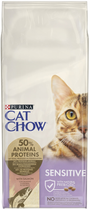 Sucha karma dla kotów PURINA Cat Chow Sensitive na nadwrażliwość z łososiem 15kg (7613035394902) - obraz 1
