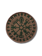 Шеврон на липучке VEGVISIR рунический знак Вегвизир 8см койот (12035) - изображение 1