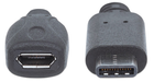 Kabel Manhattan USB 2.0 Micro-B(F) / Type-C(M) 0.15 m Czarny (766623353335) - obraz 2
