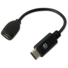 Kabel Manhattan USB 2.0 Micro-B(F) / Type-C(M) 0.15 m Czarny (766623353335) - obraz 3