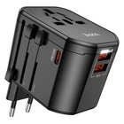 Перехідник для розеток HOCO Walker three-port PD20W Universal conversion charger AC15 | 2USB/Type-C| Чорний