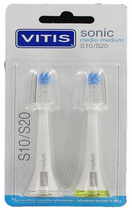 Насадки для електричної зубної щітки Vitis Sonic S10/S20 Duo Medium Head 2 шт (8427426041110) - зображення 1