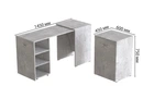 Стол-тумба трансформер Смарт 1/2 Ferrum-decor 750x1450x600 ДСП Бетон 16 мм (SMART014)