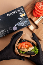 Рукавички нітрилові MediPlus BlackyPlus XS Чорні 100 шт (00-00000124) - зображення 3