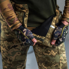 Мужские Зимние Брюки саржа с флисовой подкладкой / Утепленные Штаны с манжетами на хлястиках пиксель размер M - изображение 4