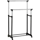 Підлогова подвійна телескопічна вішалка-стійка для одягу Double Bar Rack Hight Ajustable Чорний (SH772352)