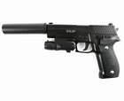 Дитячий страйкбольний пістолет Colt G.26A металевий з глушником та прицілом Galaxy G.26A - зображення 1