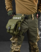 Тактическая поясная сумка на ногу SWAT Cordura 1000D олива (16703) - изображение 1