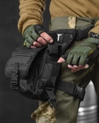 Тактическая поясная сумка на ногу SWAT Cordura 1000D черная (13991) - изображение 6