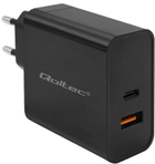 Ładowarka sieciowa Qoltec Super Quick PD Charger USB-C USB-A 90W 5-20V 2.4-4.35A Black - obraz 1