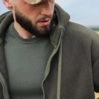 Куртка тактическая с капюшоном мужская из плотного флиса и шерпа плотностью 550г/м2 Grizli Олива 58 - изображение 5