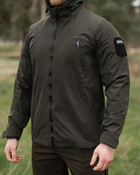 Куртка ветровка тактическая с капюшоном Trajectory c водооталкивающей мембраной Олива L - изображение 3