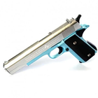 Детский страйкбольный пистолет Desert Eagle 22 см, металлический на пластиковых пульках UKC 1911C, Серебристо-Синий От 10 лет - изображение 1