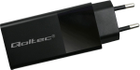 Мережевий зарядний пристрій Qoltec GaN Power Pro Charger USB-C USB-A 100W 5-20V 1.5-5A Black - зображення 2