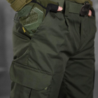 Мужские крепкие Брюки Defection с Накладными карманами и Манжетами / Плотные Брюки рип-стоп олива размер M - изображение 6