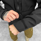 Мужская куртка Softshell с подкладкой OmniHeat / Зимняя верхняя одежда с липучками под шевроны черная размер S - изображение 6