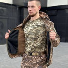 Мужская Демисезонная Куртка Soft Shell на Флисе с прорезиненными замками пиксель размер 2XL - изображение 4