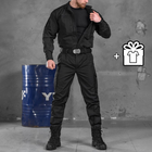 Чоловіча Форма "Police" 3в1 Кітель + Штани + Подарунок Футболка / Костюм ріп-стоп чорний розмір XL - зображення 1