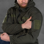 Чоловіча утеплена Куртка Soft Shell з капюшоном у кольорі хакі розмір L - зображення 6