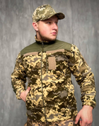 Тактична флісова кофта зі вставками Softshell, кофта для військових фліска Піксель 50 - изображение 3