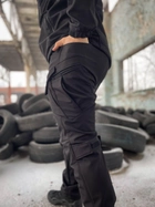 Тактичний костюм вітро-вологозахисний Softshell весна, Тактична форма весна/осінь Чорний 58 - изображение 15