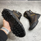Зносостійкі чоловічі Берці із патріотичним принтом / Демісезонні черевики з мембраною коричневі розмір 46 - зображення 8