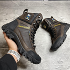 Мужские износостойкие Берцы с патриотическим принтом / Демисезонные ботинки с мембраной коричневые размер 41 - изображение 6