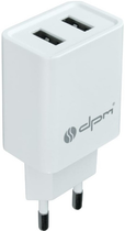 Ładowarka sieciowa DPM 2 x USB biała (5906881212608) - obraz 1