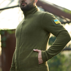 Мужская флисовая Кофта Intruder с шевроном в виде Флага Украины / Плотная флиска хаки размер XL - изображение 6