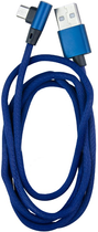 Kabel DPM USB-A - micro-USB kątowy 1 m niebieski (5906881212660) - obraz 3