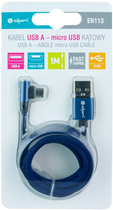 Kabel DPM USB-A - micro-USB kątowy 1 m niebieski (5906881212660) - obraz 4