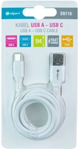 Кабель DPM USB-A - USB-C 1 м білий (5906881212691) - зображення 4