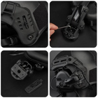 Кріплення для активних навушників на каску, шолом Fast чебурашка Wosport HD-ACC-08 Black - зображення 4