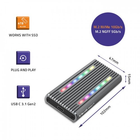 Kieszeń zewnętrzna Qoltec Enclosure for drive M.2 SSD NVMe USB Type-C RGB LED Grey - obraz 4