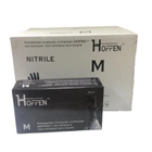 Перчатки обзорные нитриловые HOFFEN black нестерильные текстурированные без пудры размер M (ящик 10 пачок) - изображение 1