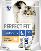 Sucha karma dla dorosłych kotów Perfect Fit  Indoor 1+ z kurczakiem 750 g (5900951307737) - obraz 1