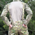 Чоловічі зимові брюки на синтепоні з флісовою підкладкою / Теплі штани "ATTACK" з регульованими підтяжками мультикам розмір S - зображення 4