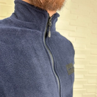 Мужская флисовая кофта с липучками под шевроны темно-синяя размер L - изображение 3