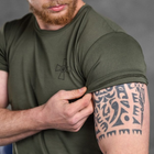 Потовідвідна чоловіча футболка Odin coolmax з принтом "Герб" олива розмір L - зображення 5