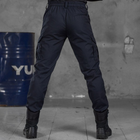 Чоловічі щільні Штани з Накладними кишенями / Міцні Брюки ріп-стоп сині розмір 3XL - зображення 4