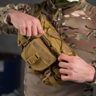 Бананка "Waist Kombat Tactical" Tac-Poly 700D с вместительными отделениями / Поясная сумка койот 35 х 17 х 14 - изображение 4