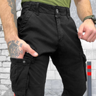 Чоловічі Штани Loshan на флісі з манжетами чорні / Утеплені бавовняні Брюки з 6-ма кишенями розмір 3XL 40 - зображення 5