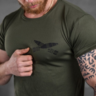 Потовідвідна чоловіча футболка Odin coolmax з принтом "Welcome to hеll" олива розмір XL - зображення 6