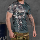 Потоотводящая мужская футболка с принтом "Punisher USA" Coolmax олива мультикам размер L - изображение 3