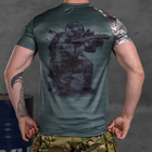 Потоотводящая мужская футболка с принтом "Punisher USA" Coolmax олива мультикам размер L - изображение 4