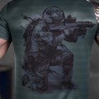 Потоотводящая мужская футболка с принтом "Punisher USA" Coolmax олива мультикам размер L - изображение 5