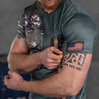 Потоотводящая мужская футболка с принтом "Punisher USA" Coolmax олива мультикам размер L - изображение 6