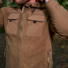 Чоловіча куртка Флісова з капюшоном койот розмір 3XL - зображення 6